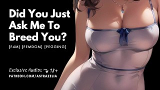 ASMR dominatrix maternal, pegging te leva a encher seu buraco. Áudio roleplay, strap-on, reprodução.